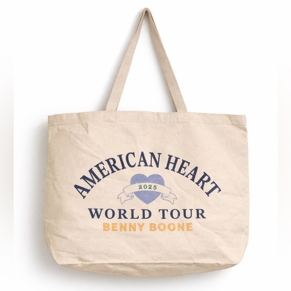 None Handbags - Benson Boone American Heart 2025 World Tour Canvas Tote Bag Concert Merch